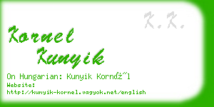 kornel kunyik business card